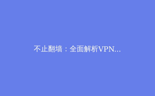 不止翻墙：全面解析VPN在现代数字生活中的十大战略价值 - 3