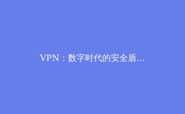 VPN：数字时代的安全盾牌与自由钥匙 - 3