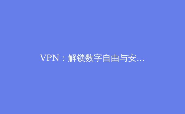 VPN：解锁数字自由与安全的核心工具 - 2